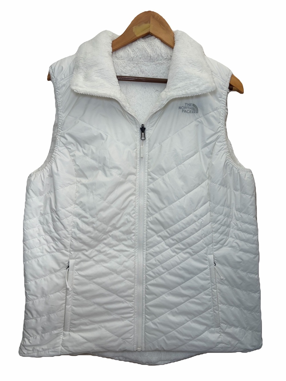 The North Face Women's Mossbud Reversible Vest Women's White Quilted XL